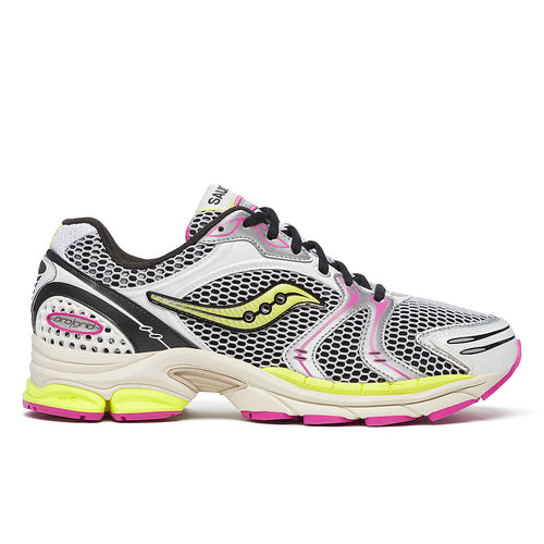 Saucony ProGrid Triumph 4 Blanc Fluo – sneaker rétro avec détails néon