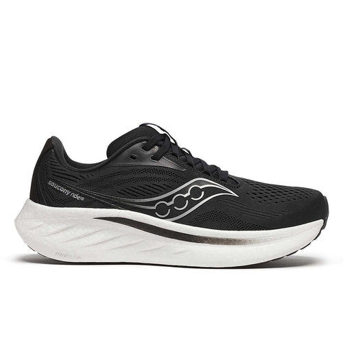 Chaussure Saucony Ride 18 femme Black White vue latérale