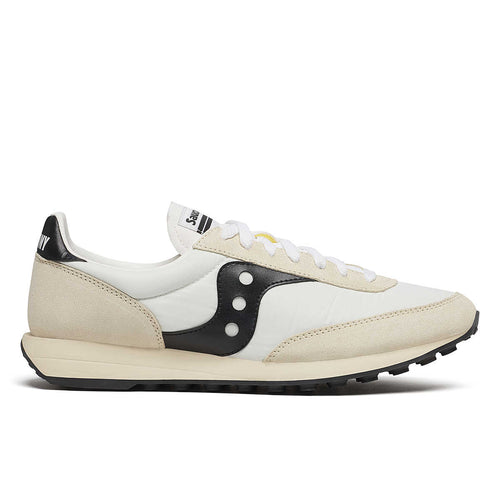 Saucony Trainer 80 Blanc Noir – sneaker rétro en daim et mesh
