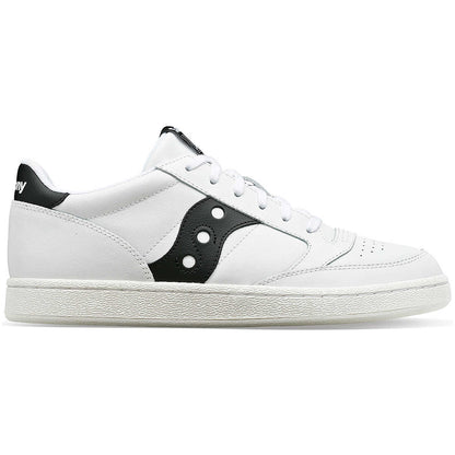 Jazz Court PU Blanc Noir – vue latérale : sneaker contrastée noir/blanc