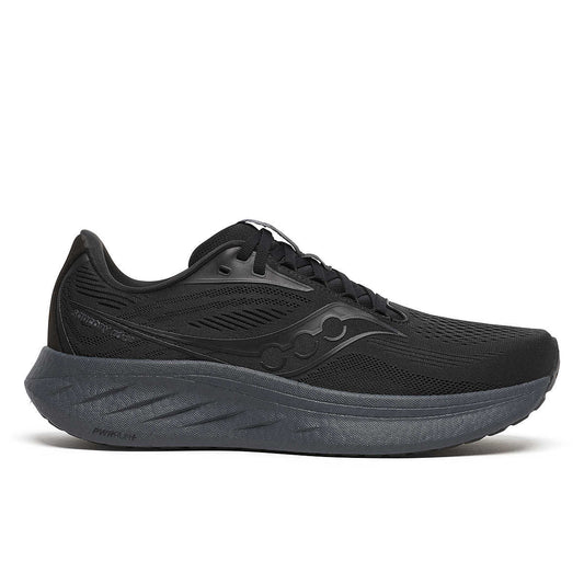 Chaussure Saucony Ride 18 homme noire shadow vue latérale
