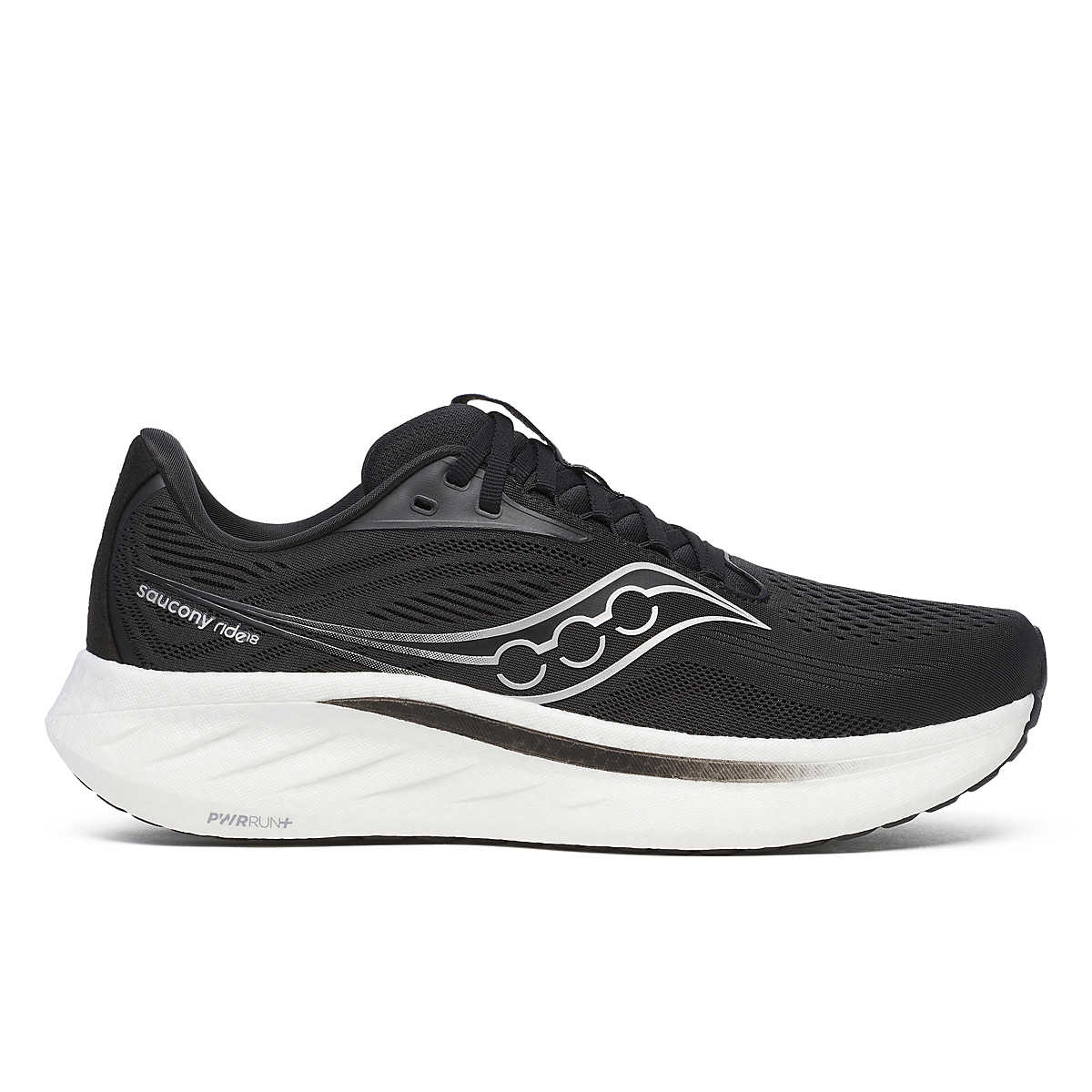 Chaussure de course homme Saucony Ride 18 noire et blanche