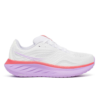 Saucony Ride 18 Femme White Coral – design dynamique