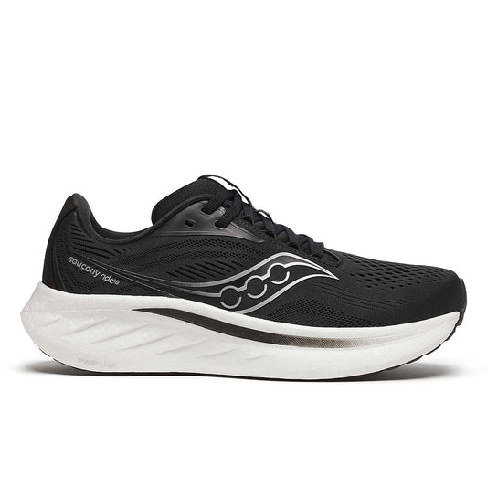 Chaussure Saucony Ride 18 femme Black White vue latérale