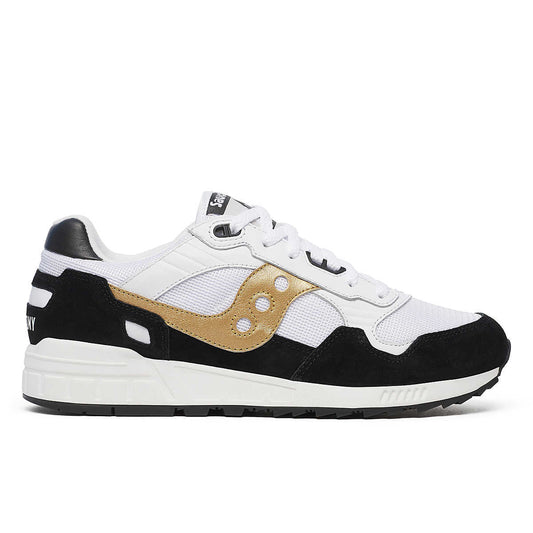 Saucony Shadow 5000 Blanc Noir Gold – sneaker rétro avec accents dorés