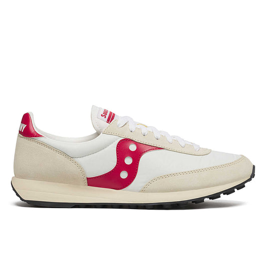 Saucony Trainer 80 Blanc Rouge – sneaker rétro en daim et mesh