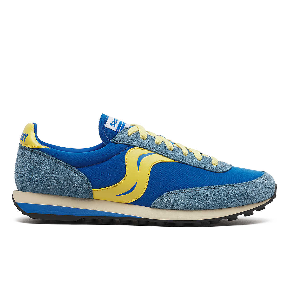 Saucony Trainer 80 Bleu Moutarde – sneaker rétro en daim et mesh