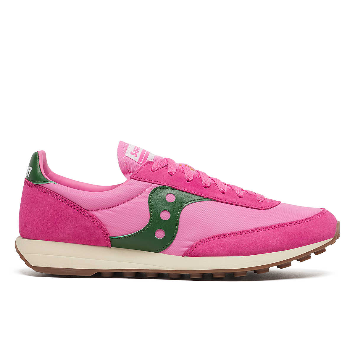Saucony Trainer 80 Rose Forest – basket rétro unisexe avec contraste de couleurs