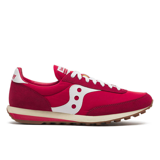 Saucony Trainer 80 Rouge Blanc – sneaker rétro en daim et mesh